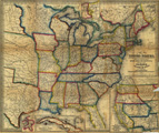 Link To Map: A New Map of the United States.  Upon which are delineated its vast works of Internal communication, routes across the continent &c.  Showing also Canada and the Island of Cuba.
