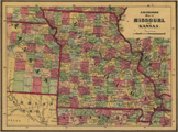 Link To Map: J. H. Colton's Map of Missouri and Kansas.