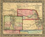 Link To Map: Map of Kansas, Nebraska and Colorado.  Showing also the Southern portion of Dacotah.