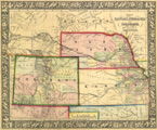 Link To Map: Map of Kansas, Nebraska and Colorado.  Showing also the Southern portion of Dacotah.