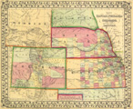 Link To Map: Map of Kansas, Nebraska, and Colorado.  Showing also the Southern portion of Dacotah.