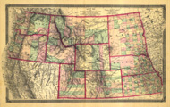 Link To Map: Map of the North Western States and Territories.  Including Kansas, Nebraska, Dakota, and Region West to the Pacific Ocean.