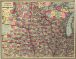 Link To Map: Watson's New Commercial, County and Rail Road Map of the North-Western States. 1875.