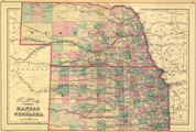 Link To Map: County & Township Map of the States of Kansas and Nebraska.