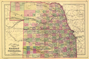 Link To Map: County & Township Map of the States of Kansas and Nebraska.