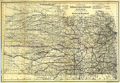 Link To Map: Map showing the Atchison, Topeka & Santa Fe Railroad and its Auxiliary Roads in the State of Kansas.  March 1st 1889.