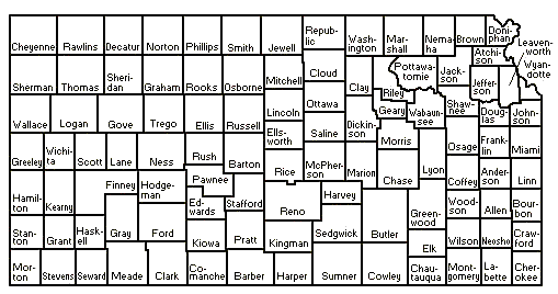 Clickable map of Kansas Counties