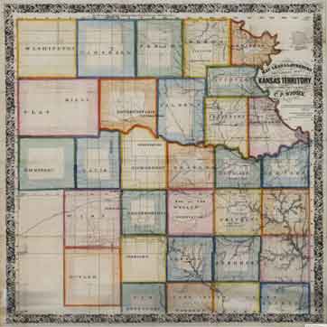 Image of Mac Lean & Lawrences Sectional Map of Kansas Territory, 1857; links to map search