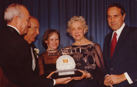 Olive Ann Beech receiving Wright Brothers Memorial Trophy
